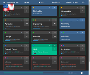 Cards on larger screen
